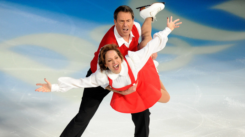 Kitty and Peter Carruthers ice skating