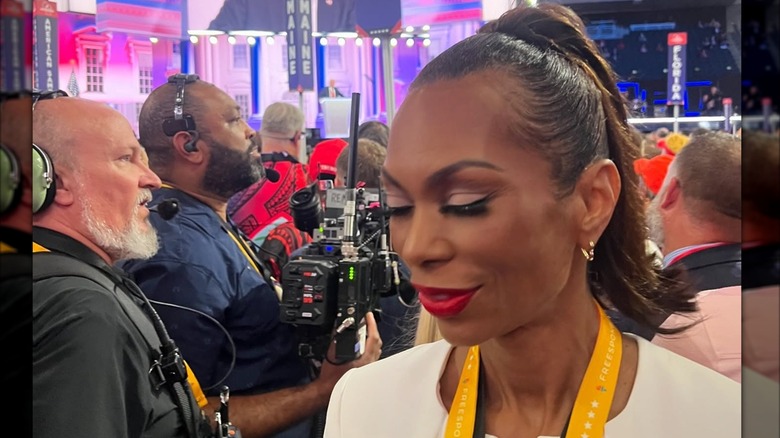 Harris Faulkner with her eyes closed