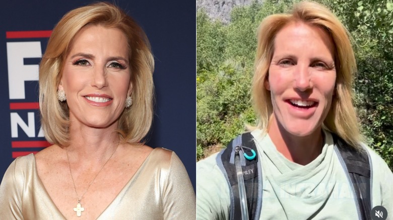 split screen of Laura Ingrham smiling and talking