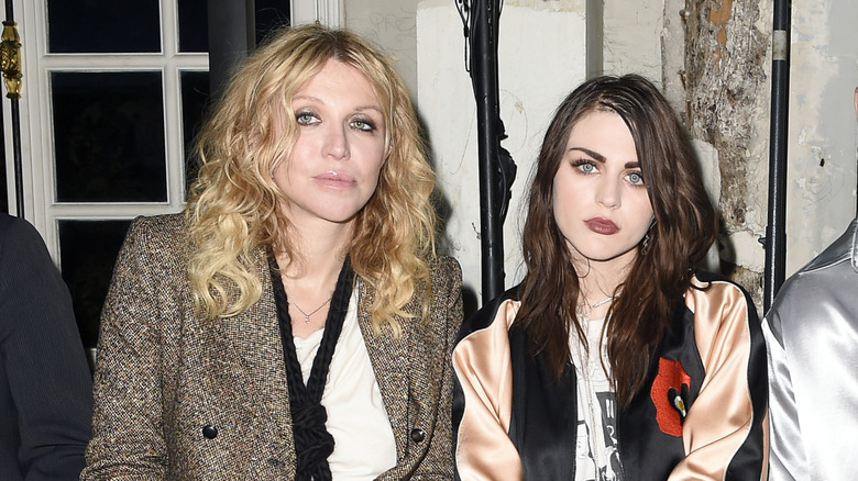 Love and Frances Bean sitting