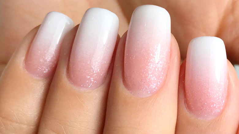 Simple faded French manicure
