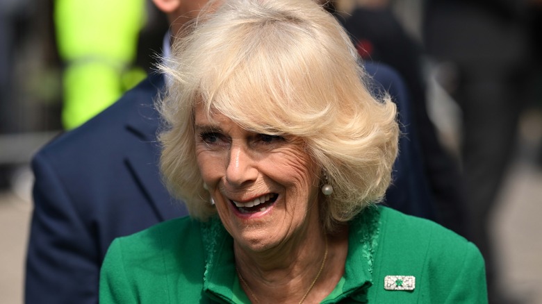 Queen Camilla laughing 