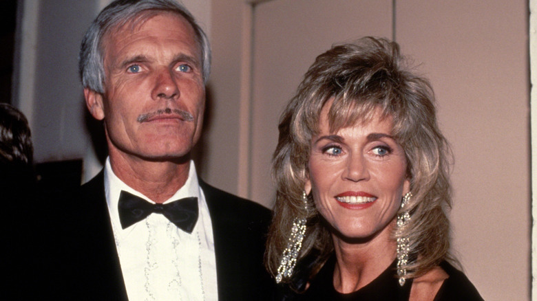 Jane Fonda poses for a photo with her third husband Ted Turner