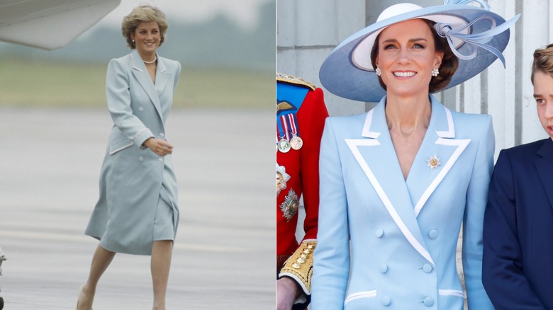 Split image of Princess Diana and Kate Middleton