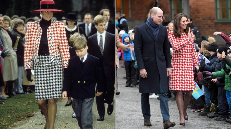 Split image of Princess Diana and Kate Middleton