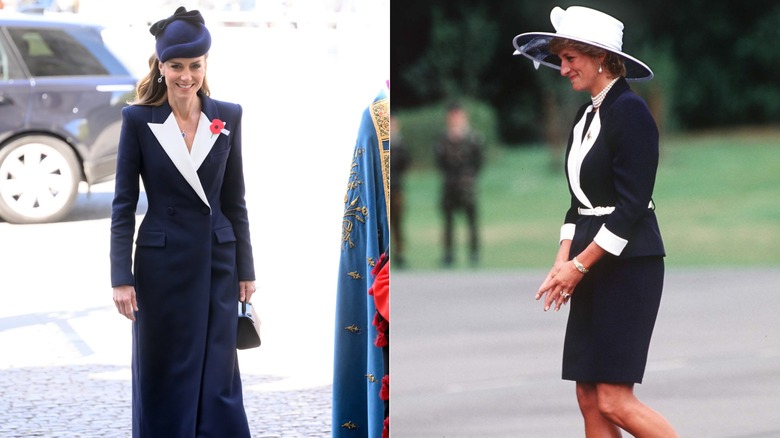 Split image of Princess Diana and Kate Middleton