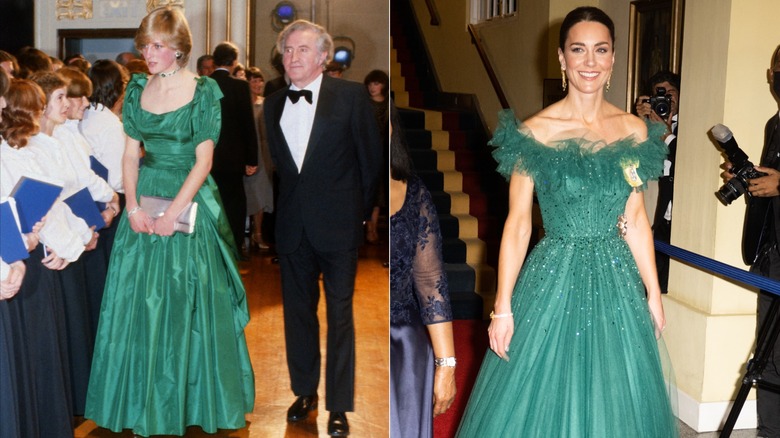 Split image of Princess Diana and Kate Middleton