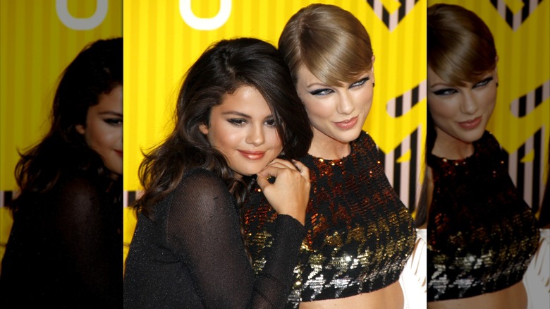 Selena Gomez hugging Taylor Swift