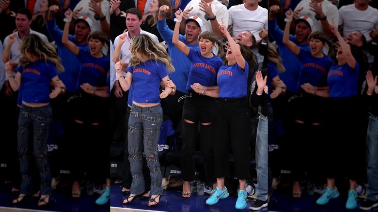 Taylor Swift cheering amidst crowd