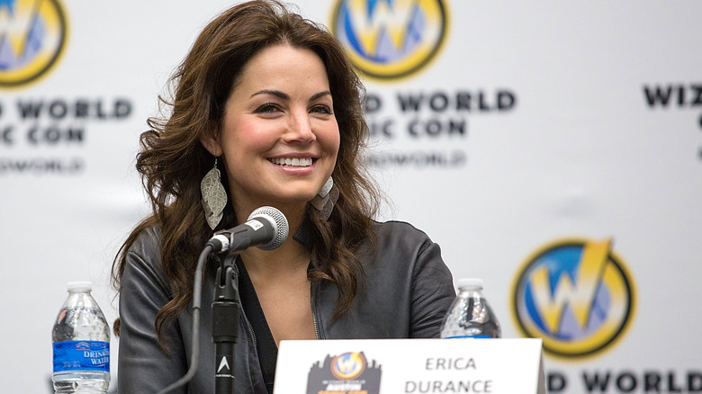 Erica Durance speaking at Comic-Con