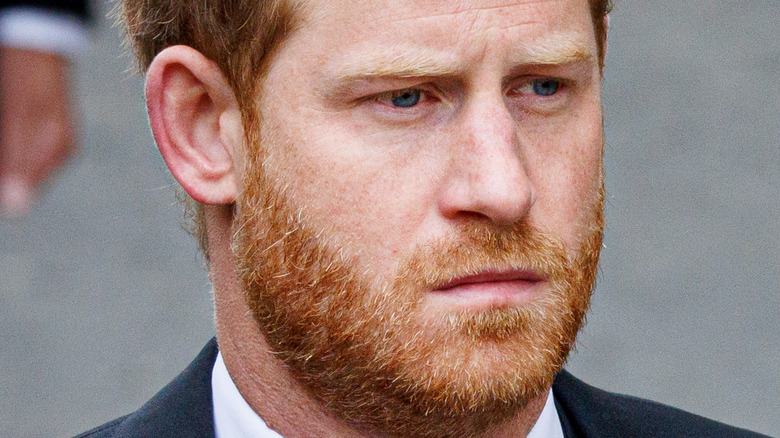 Prince Harry Duke of Sussex in Queen Elizabeth funeral procession