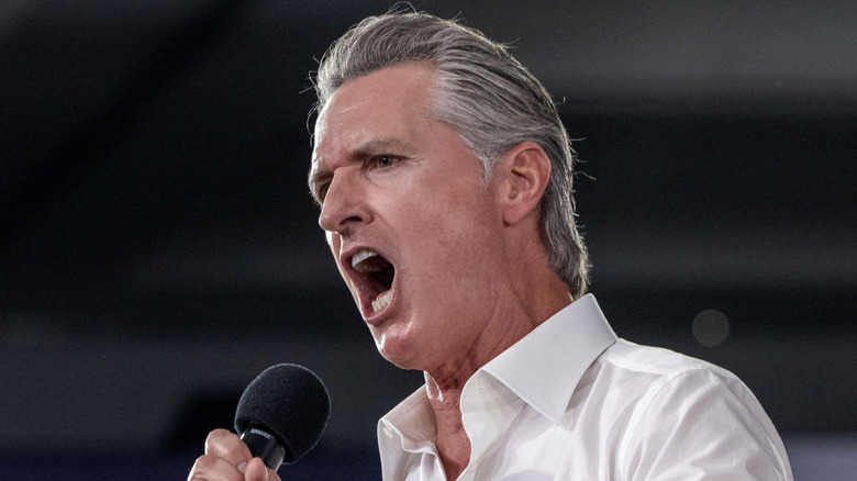 Gavin Newsom gives an impassioned speech about Proposition 50 on November 1