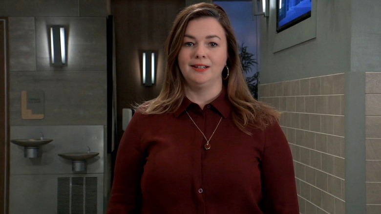 General Hospital's Amber Tamblyn grinning