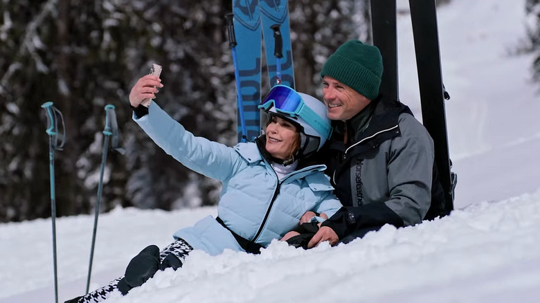 General Hospital's William deVry and Terri Hatcher on a snowy mountain