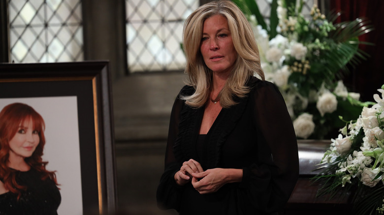 General Hospital's Carly sad at Bobbie's memorial