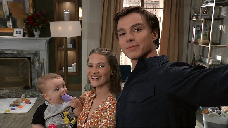 Spencer, Esme, and baby Ace selfie