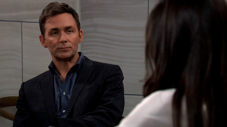 General Hospital's Valentin smirking