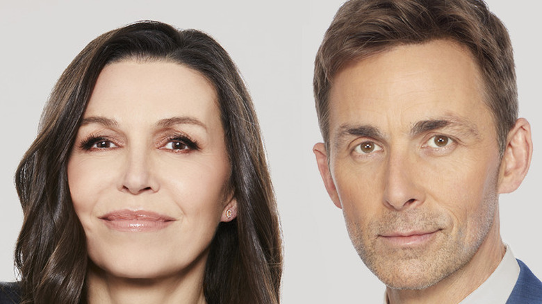 Finola Hughes and James Patrick Stuart smiling