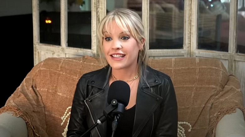 Kristen Alderson being interviewed