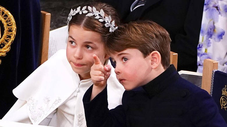 Princess Charlotte and Prince Louis chatting