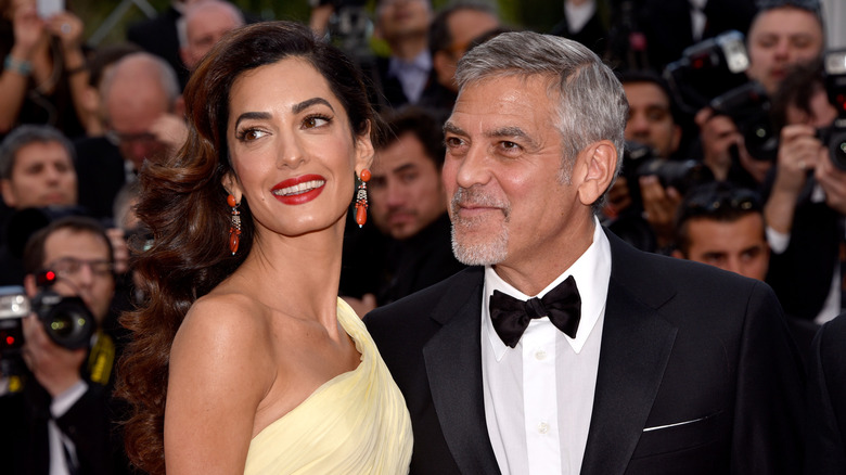 Amal and George Clooney smiling