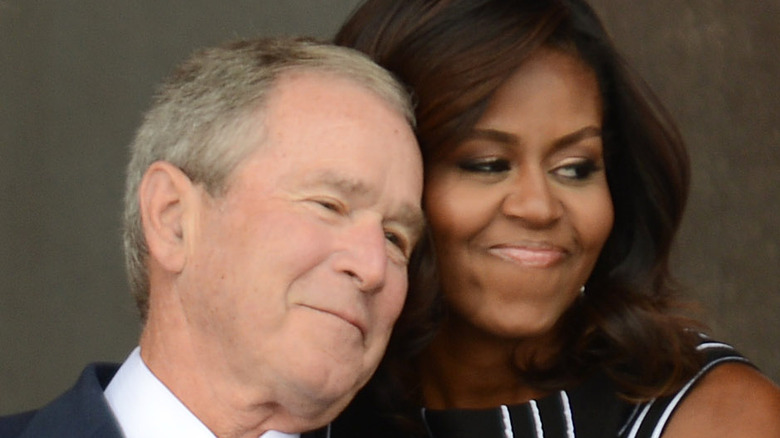 George W. Bush and Michelle Obama