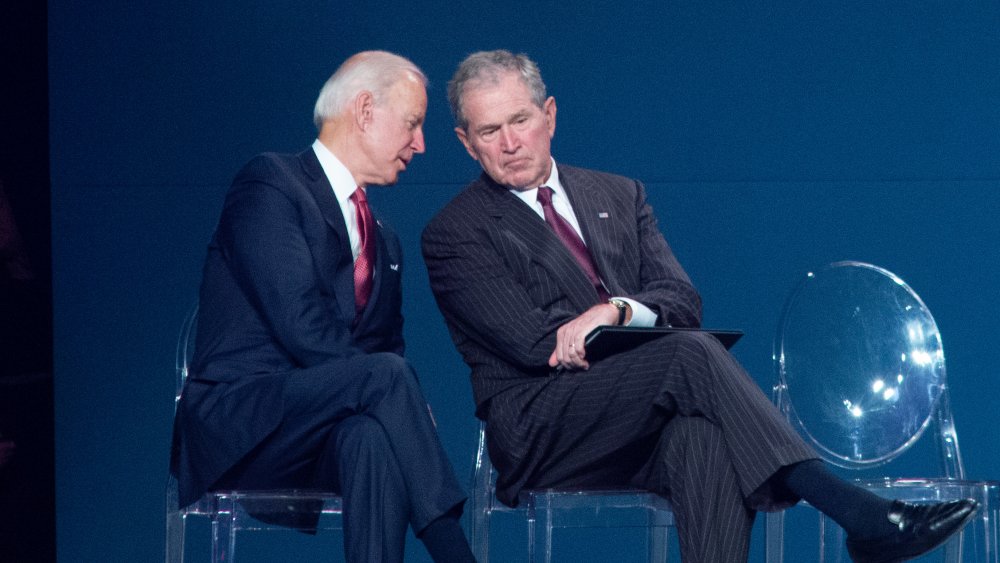 Joe Biden and George W Bush