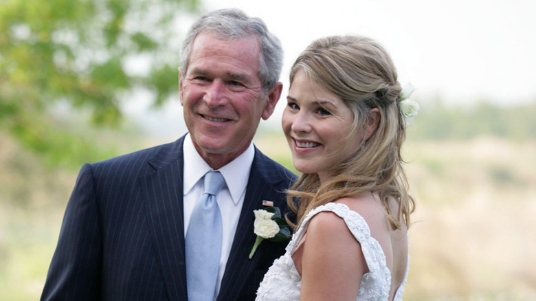 George W. Bush and Jenna Bush smiling