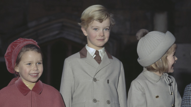 George Windsor, Earl of St Andrews with his siblings in 1969