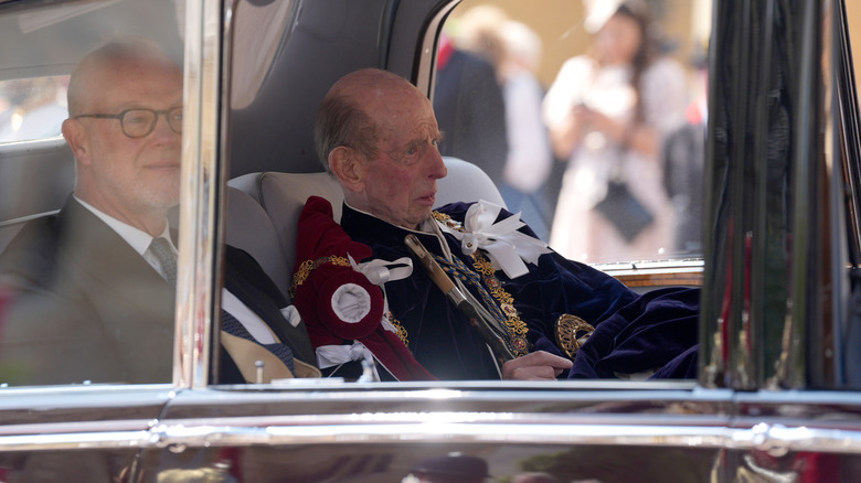 George Windsor, Earl of St Andrews (left) with the Duke of Kent (right) in 2025