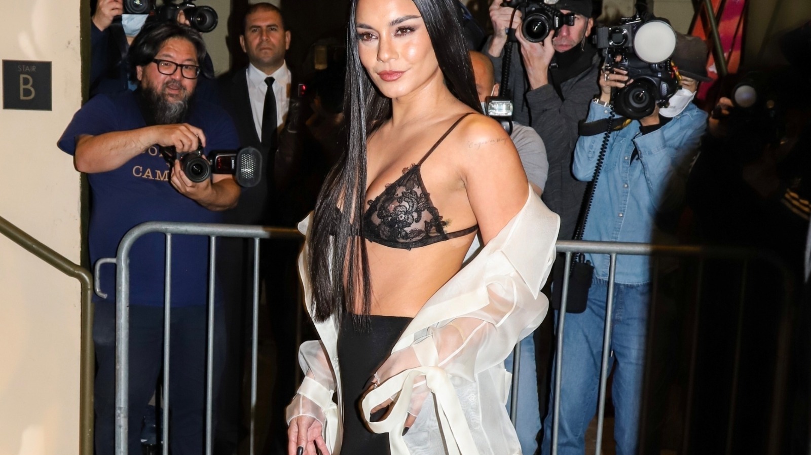Get The Look On A Budget: Vanessa Hudgens' Lace Bra Top And Sheer