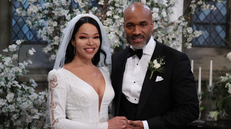 Portia and Curtis on their wedding day