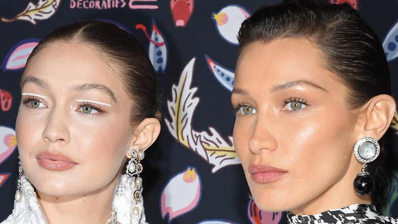 Gigi and Bella Hadid posing