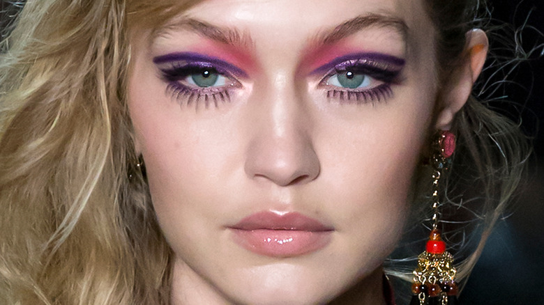 Gigi Hadid in bright makeup