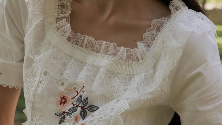 white embroidered dress