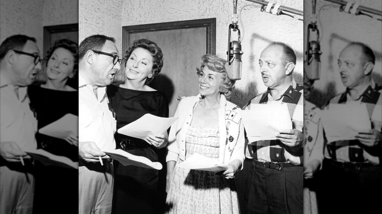 Several voice actors including Bea Benaderet doing work for The Flinstones