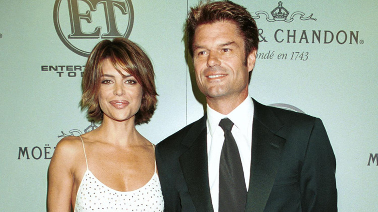 Harry Hamlin and wife Lisa Rinna enters the Emmy after party at Cicada restaurant in September 1992