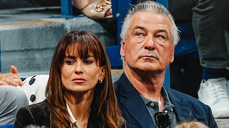 Alec Baldwin and Hilaria Baldwin sitting together