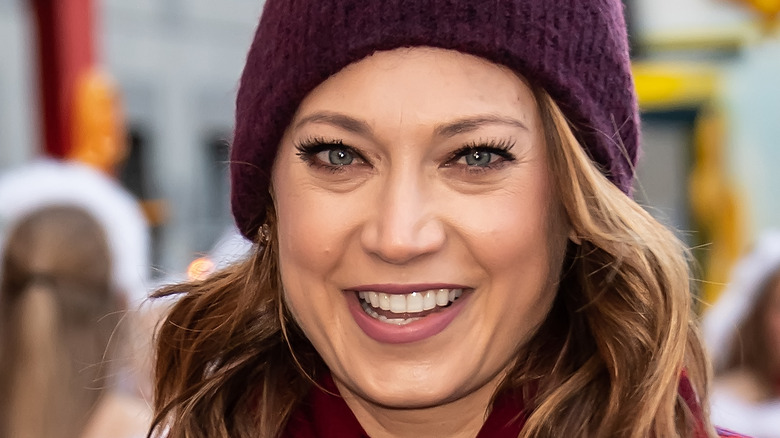 Ginger Zee wears hat and plaid coat