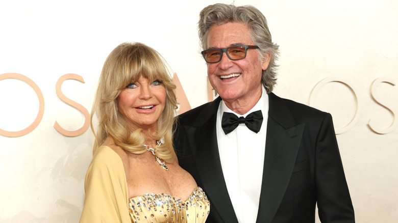 Kurt Russell and Goldie Hawn at the Vanity Fair Oscars red carpet