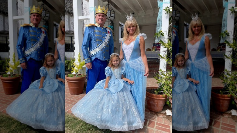 Kurt Russell and Goldie Hawn posing with their granddaughter