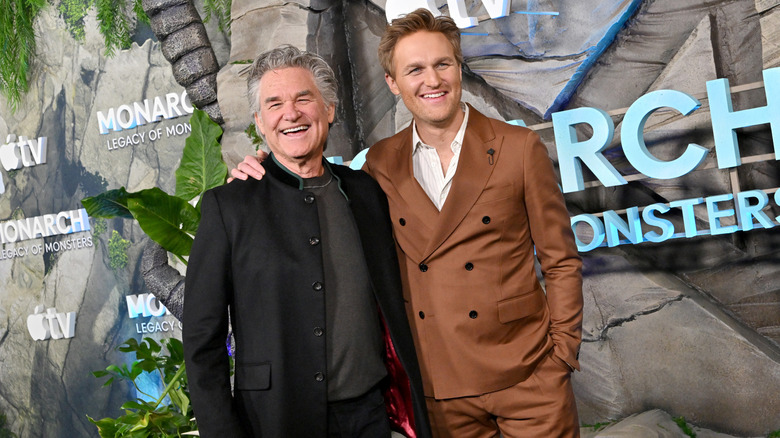 Wyatt and Kurt Russell at the "Monarch: Legacy of Monsters" Season 2 premiere in 2026