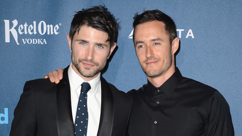 Matt Dallas posing with Blue Hamilton
