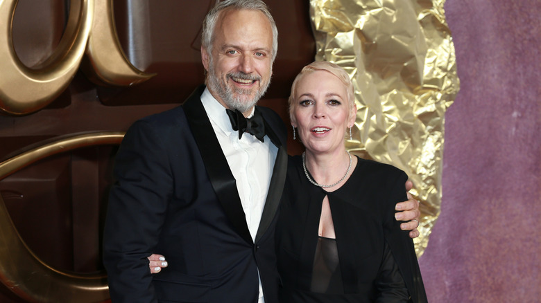 Ed Sinclair and Olivia Colman at the "Wonka" premiere