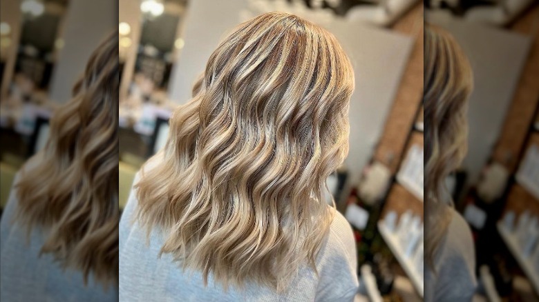 back of head with wavy hair