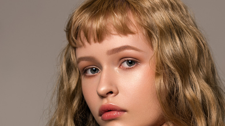 woman with micro bangs