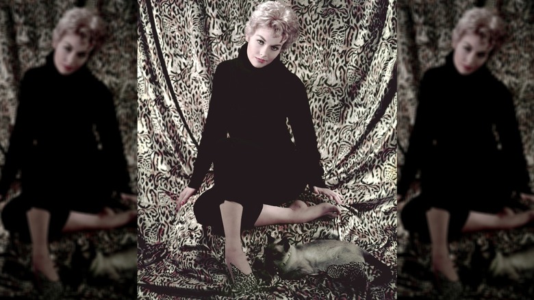 Kim Novak on the set of Bell Book and Candle, directed by Richard Quine.