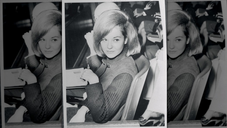 Los Angeles, California: Actress singer Shelley Fabares, 19, shown in court here has made so much money she can't pay her income tax. She owes $2435 of $10,000 tax for 1962. Her problem was solved in court when Judge Ben Koenig allowed her to withdraw $2500 in government bonds from a court ordered saving plan.