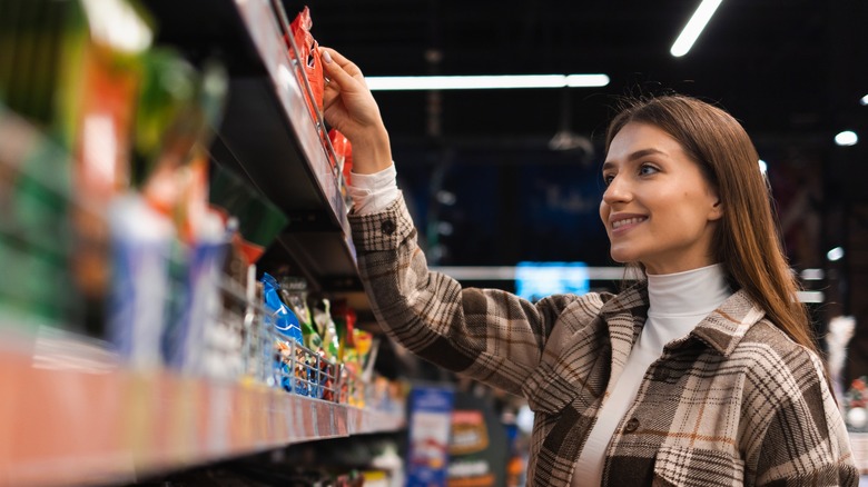 woman shopping for products in store