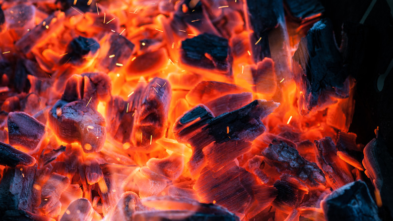 Charcoal flames